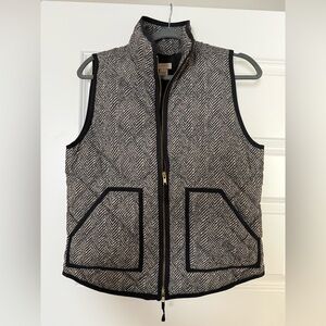 J. Crew Black and White Herringbone Vest